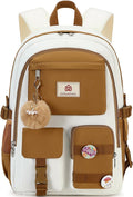 Hidds Backpack for Girls,School Backpack Women College Laptop Backpacks Teens Bookbag Kids Elementary Middle High School Bag Student Travel Daypack-Khaki Beige