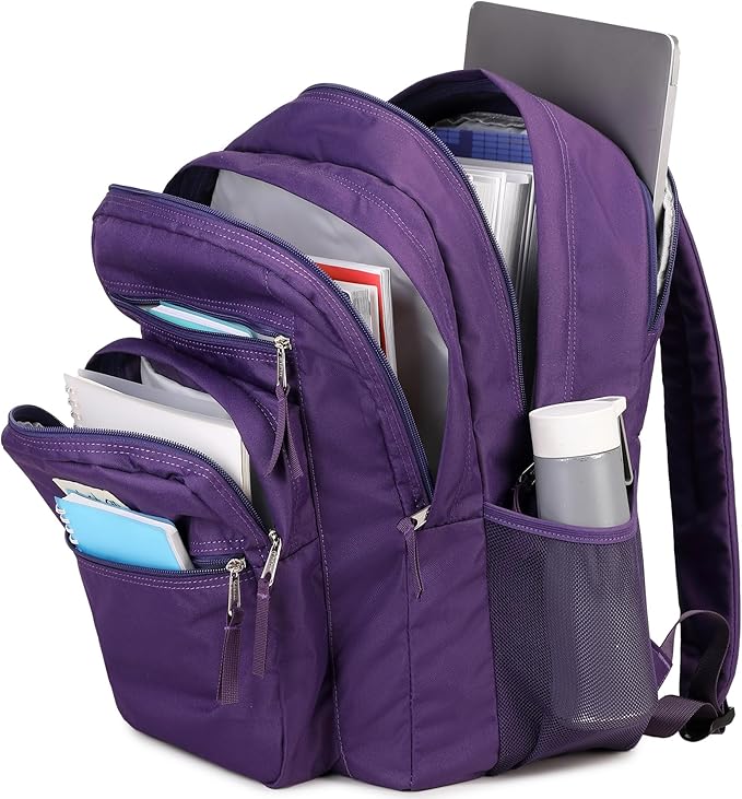 abshoo 32L Big Student Laptop Backpack For College Women Middle High School Teen Girls Bookbag Travel Backpack Daypack (Purple)