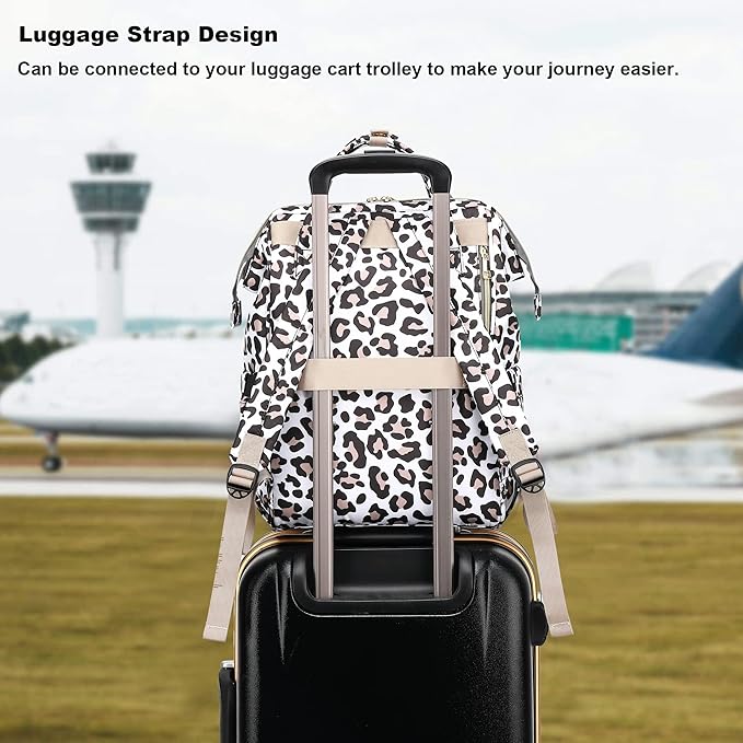 Leopard Laptop Backpack for Women Men, 15.6 inch College School Backpack Bookbag for Work/School/Travel/Business