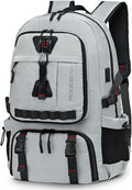 Travel Backpack for Men, 35L TSA Approved Large Laptop Backpack Fits 18.4 Inch, Water-Repellent W/Shoe Compartment & Wet Pocket Anti-theft Pocket, Light Grey