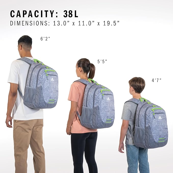 adidas Unisex Foundation Backpack for Laptop, Large Durable Athletic Gym Bag