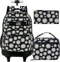 Rolling Backpack for Womens and Mens, Adults Wheeled Bookbag with Lunch Box for Girls and Boys.