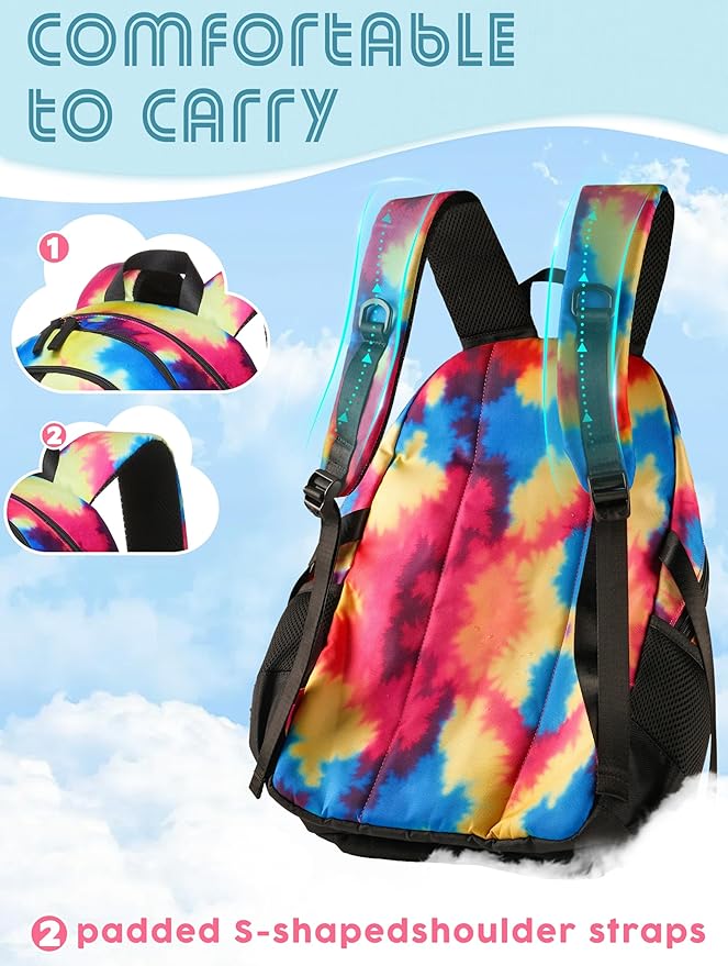 BLUEFAIRY High School Backpack for Girls Boys Middle School Bookbag for Kids Back to School Bag for College with Large Compartment Casual Daypack Mochilas para Niñas Adolescentes 18" Black Rose