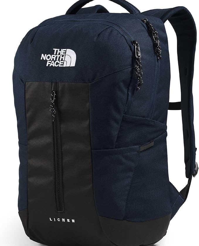 The North Face Lichen Daypack - Everyday Commuter Backpack, Laptop Sleeve, Water Bottle Pockets, Center Front Pouch, Summit Navy/TNF Black, One Size