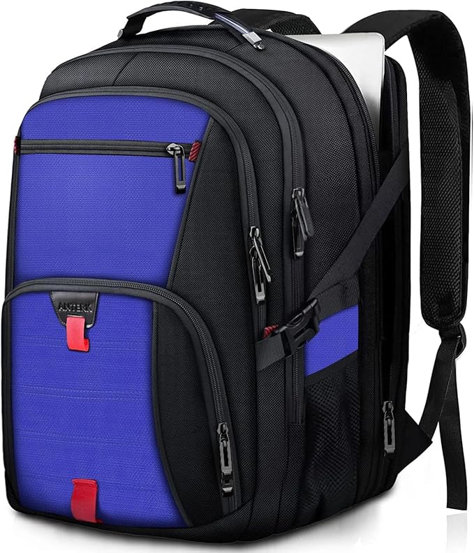 Travel Laptop Backpack, 18.4 Inch Laptop Backpacks for Men Women, 55L Anti Theft Water Resistant College Bussiness TSA Airline Approved Work Computer Backpack, Dark Blue