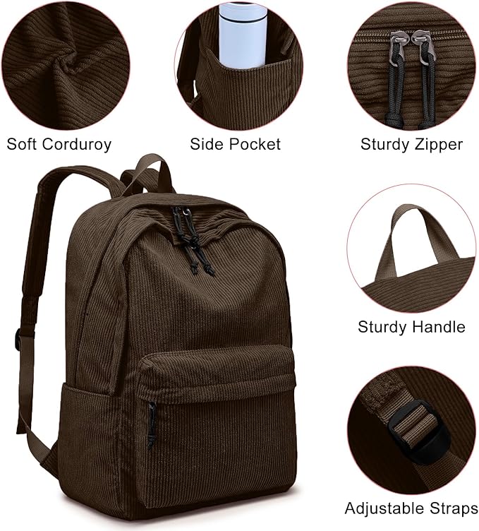 Backpack for School Girls and Boys, Lightweight School Bookbag for Teens, College Students Women & Men, Cute Large Laptop Backpack Fits 15.6 Inch Notebook (Machine Washable)