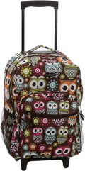 Rockland Double Handle Rolling Backpack, Owl, 17"