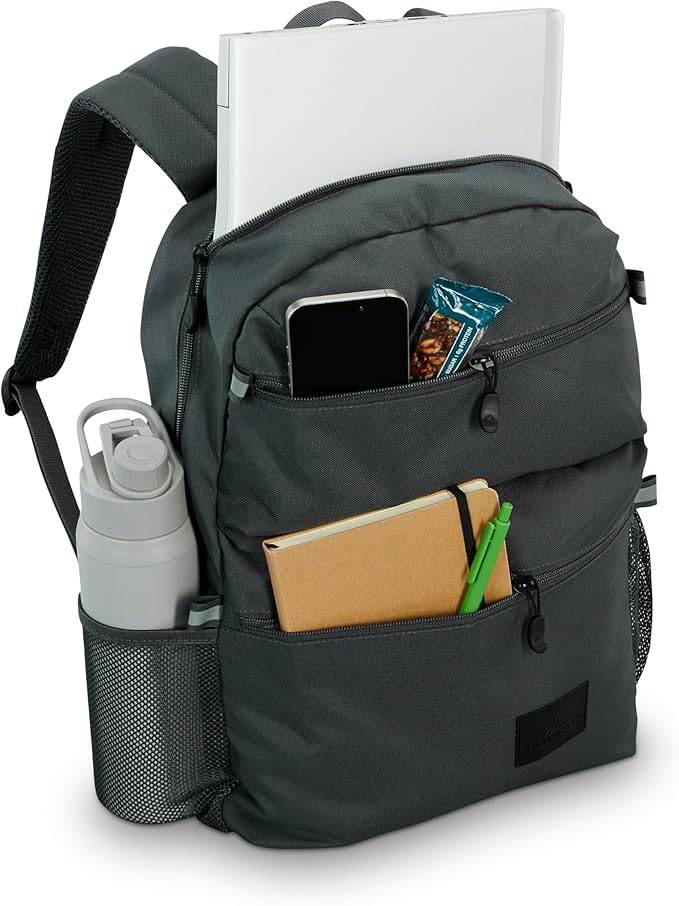 High Sierra Everclass Backpack - Travel or Work Laptop Bookbag with 360° Reflectivity, Dual Water Bottle Pockets & Fits Laptops Up To 15.6”, One Size, Mercury