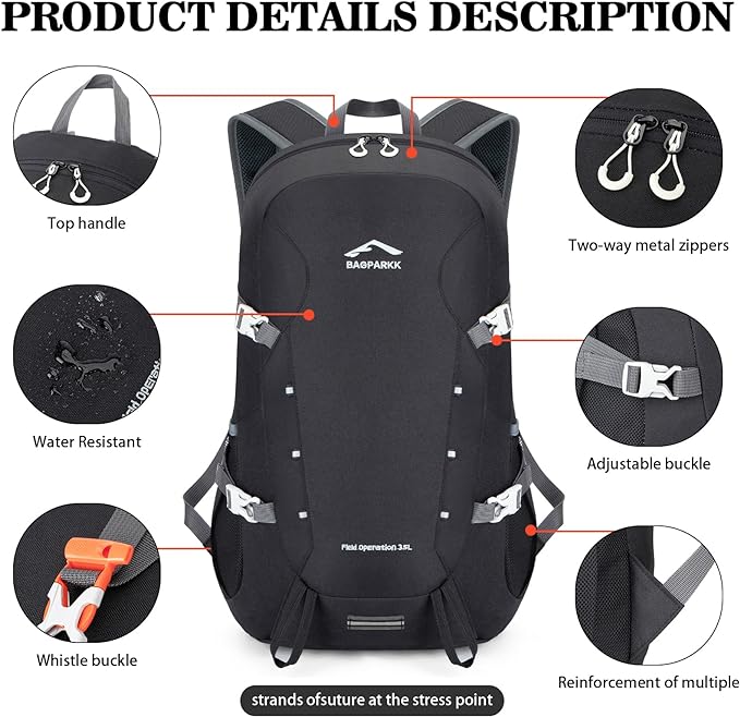 Hiking Backpack,Large 35L Travel Backpacks for Men Women,Water Resistant Ultra Lightweight Foldable Packable Camping Daypack for Outdoor Sports