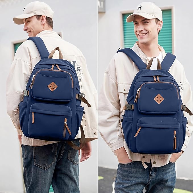 AO ALI VICTORY laptop backpack 15.6 inch anti theft travel backpacks for men and women large college bookbag work business daypack middle high school bag for girls boys teens students blue