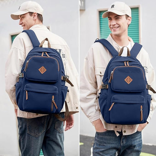 AO ALI VICTORY laptop backpack 15.6 inch anti theft travel backpacks for men and women large college bookbag work business daypack middle high school bag for girls boys teens students blue