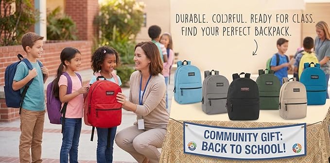 Trail maker Classic 17 inch Backpacks with Adjustable Padded Straps | School Backpacks for Girls, Boys (Red)