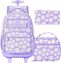 Rolling Backpack for Womens and Mens, Adults Wheeled Bookbag with Lunch Box for Girls and Boys.