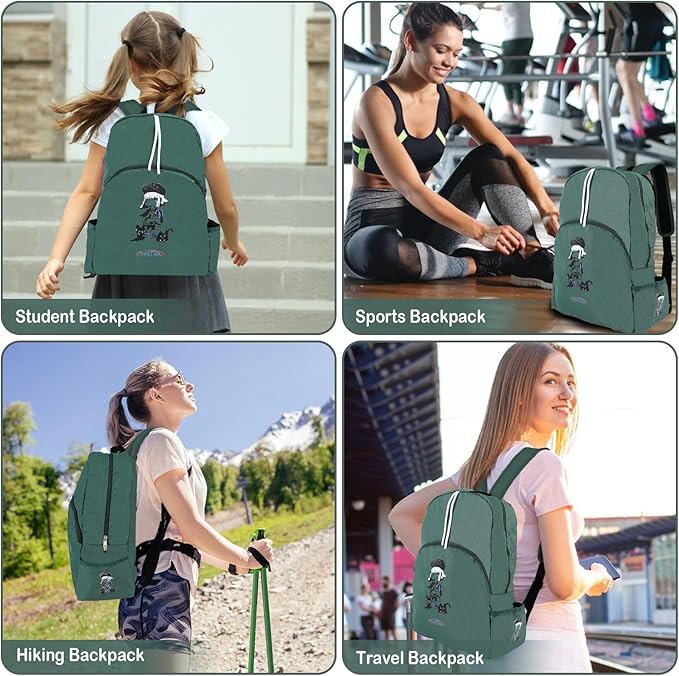 Offstar Travel Backpack, Leisure Backpack, Simple Cute Backpack, Anime Theme Bag, Sports Backpack, Suitable for Lighter Days or Weekend Outings, Military Green