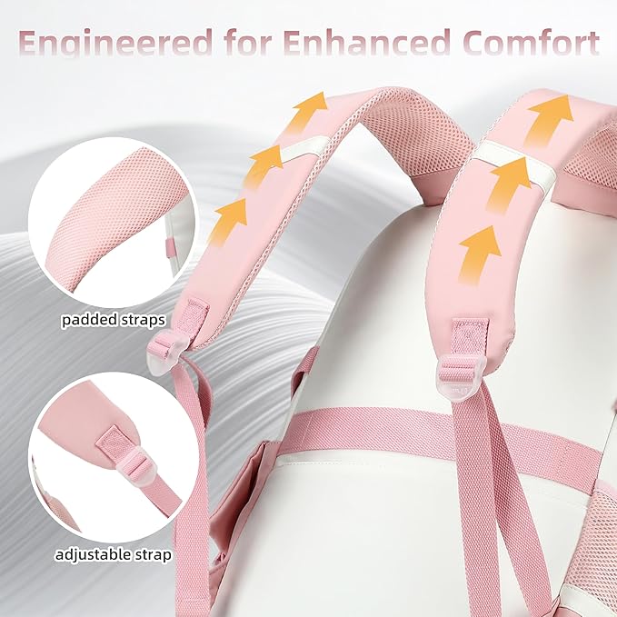 Laptop Backpack 16 Inch Kids Elementary Middle High School Bag College Backpacks Women Work Business Back Pack Travel Rucksack Large Bowknot Bookbag for Teens Girls Womens Students (Pink)
