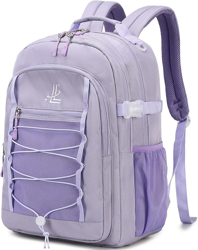 Lanola Kids Backpack for Girls Elementary Primary Middle School Bags for Teens Bookbags Sturdy Durable Travel for Women - Purple