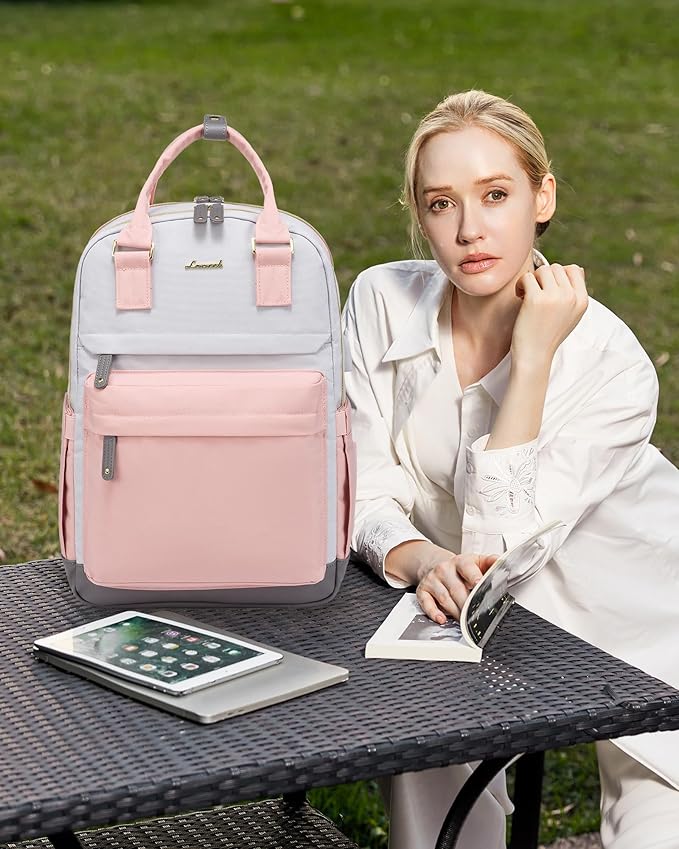 LOVEVOOK Travel Laptop Backpack Women, 15.6 Inch Anti-theft Laptop Bag with USB Port, Fashion Waterproof Computer Backpacks Teacher Nurse Backpack Purse for College Work