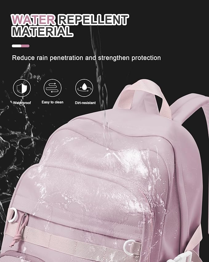 Aesthetic School Backpack for Women Men College Backpack With Lots Of Pockets Waterproof Travel Casual Daypack Cute Bookbag For Teens Girls Boys High School Bag(Purple)