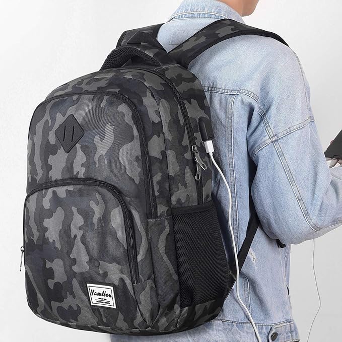YAMTION 17.3 Inch Backpack Teenager Boy Man School Bag Computer School Business Leisure College School School Work University Travel School
