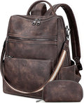 Vegan Leather Laptop Backpack for Women 15.6 Inch Work Backpack Purse for Travel College