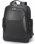 TIDING Genuine Leather Backpack for Men Large Capacity 17.3 Inch Laptop Bag Black Waterproof Business Work Travel Daypack