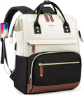 Backpack for Women, Fits 15.6 Inch Laptop Bag Fashion Travel Work Bag, Business Computer Waterproof Backpack Purse, College Backpacks Beige Black Brown