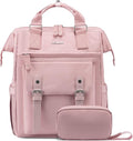 LOVEVOOK Laptop Backpack,Teacher Nurse Work Travel Backpacks Purse for Women, Computer Bag, 17 inch Pink White