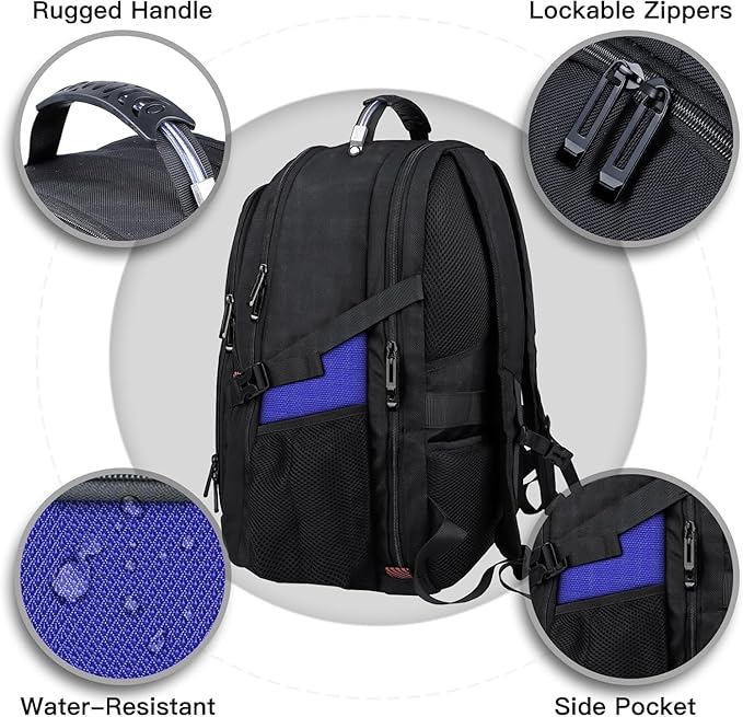 Extra Large Backpack, Travel Backpack, Sturdy TSA Water Resistant 17.3 Inch Backpacks, Anti Theft Business Computer Backpacks Gifts for Men Women, Dark Blue
