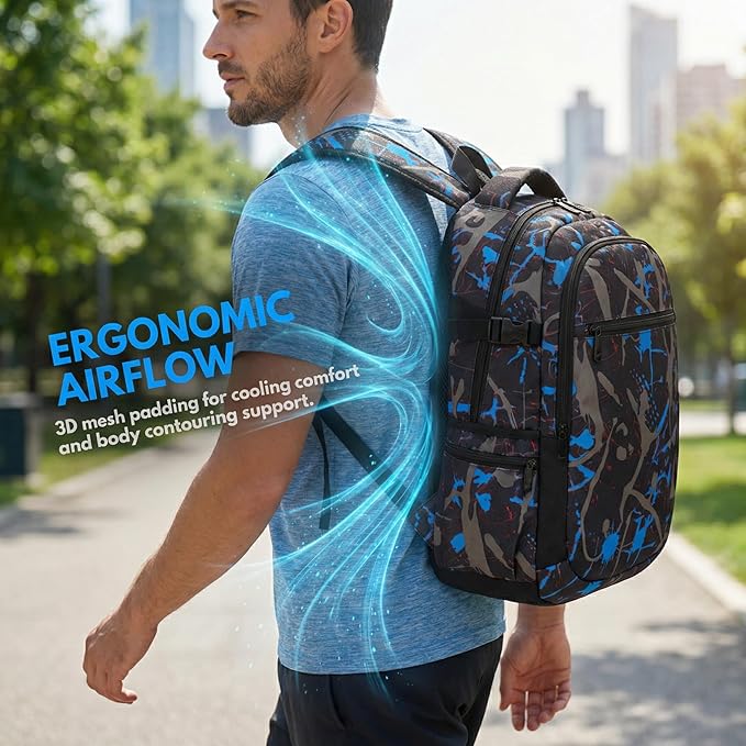 rickyh style School Backpack Travel Bag for Men & Women Lightweight College Back Pack with Laptop Compartmen