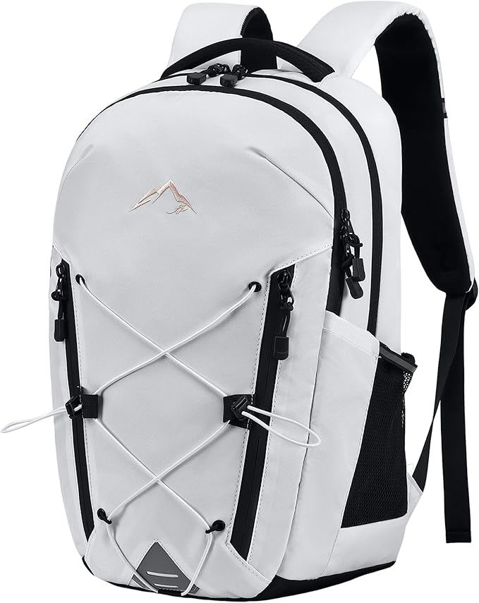 AO ALI VICTORY Women's Laptop Backpack 15.6 inch,Travel Backpack for Men,College Bookbag, Lightweight Outdoor Sport Hiking Back Pack, Everyday Daypack, White