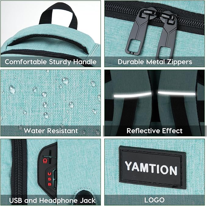 YAMTION School Backpack for Teen Girls and Boys 15.6 inch Laptop Bookbag Backpack with USB for High School College Students