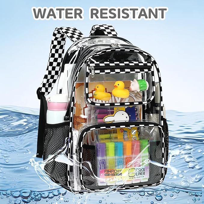 Bluboon Clear Backpack Heavy Duty Kids Boys Clear Bookbag See Through Backpacks with Pencil Case for College Work