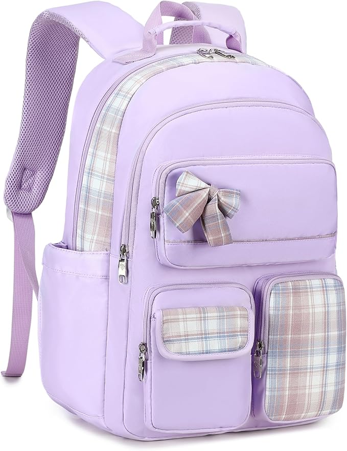 Backpack for Girls,School Backpacks for Teen,Cute College Bags for Women Students Large Bookbag 15.6 Inch Laptop Bag Back Pack Kids Kindergarten Elementary Casual Travel Daypacks Purple