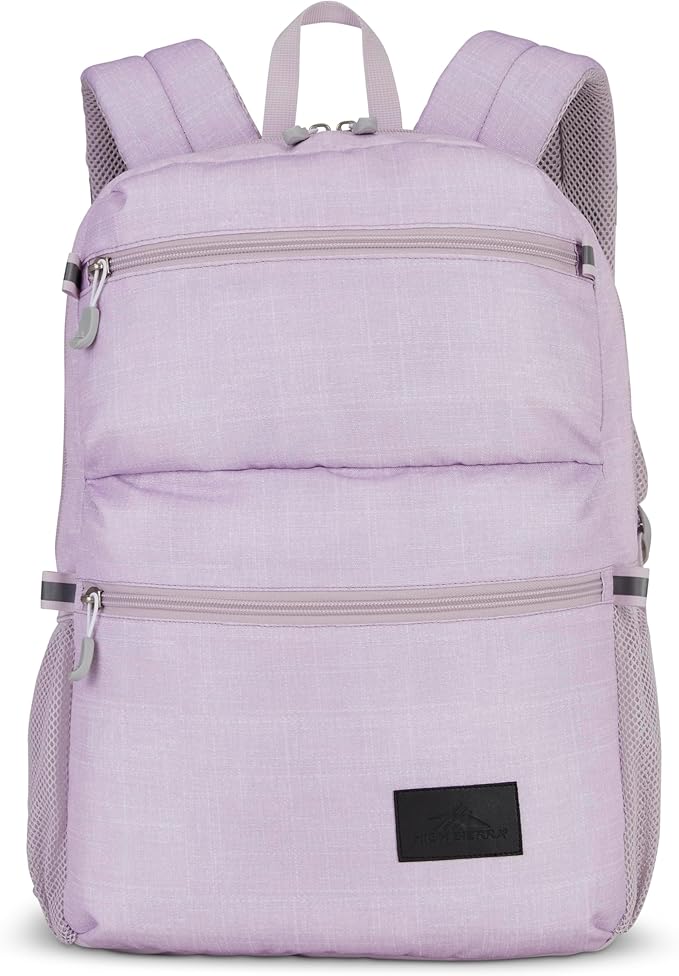 High Sierra Everclass Backpack - Travel or Work Laptop Bookbag with 360° Reflectivity, Dual Water Bottle Pockets & Fits Laptops Up To 15.6”, One Size, Hushed Orchid Heather