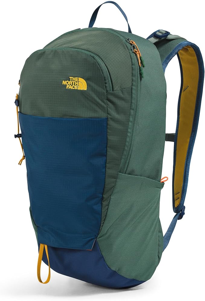 The North Face Basin 18 Liter Technical Daypack with Rain Cover - Unisex Backpack, Sternum Strap, Hiking Pole Attachment, Duck Green/Shady Blue, One Size