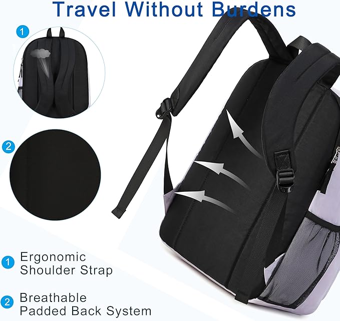 Laptop Backpack 17 inch for Women Men Large College Bookbags Waterpoof Work Business Travel Backpacks Kids School Bag for Girls Boys Students Teens Elementary Schoolbag Casual Daypack Sport-Purple
