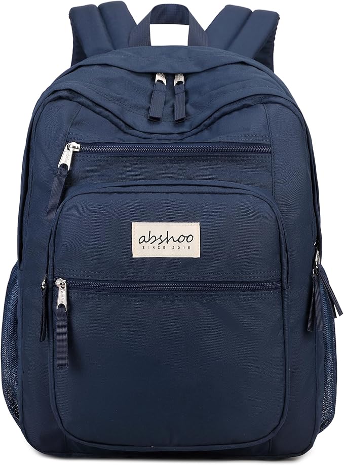 abshoo Big Student Backpack for School Water Resistant Lightweight College Bookbag Travel Backpack (Navy)