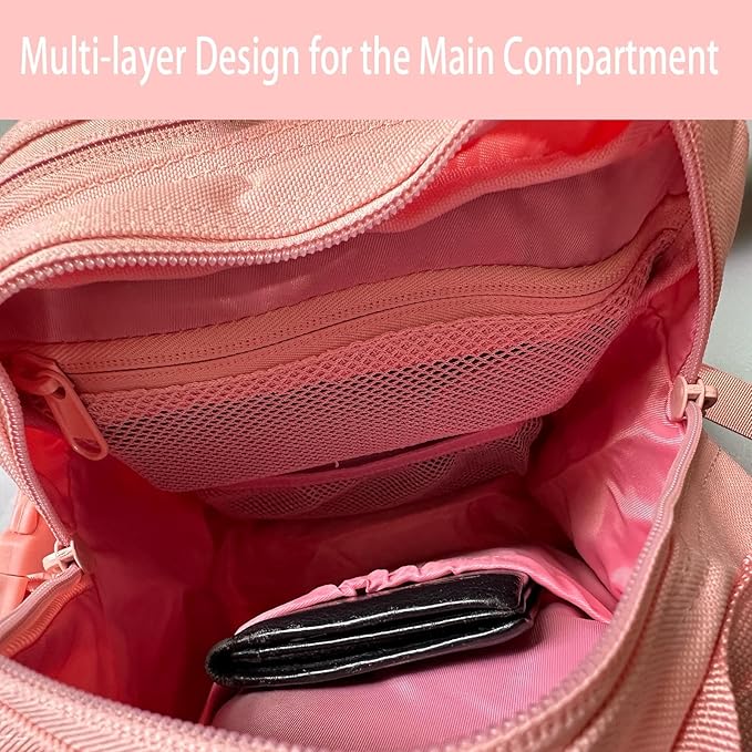 Mini Tactical Backpack for Women, Small Gym Backpack 9L Molle Bag for Woman of Travel, Camping Hiking Sports Running(Pink)