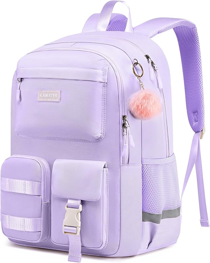 Cute School Backpack for Teen Girls - Multiple Pockets Splash-Proof Book Bag | Girls Student Backpack with Ergonomic Design