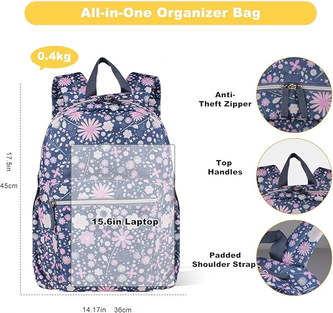 Backpack for School Teens Boys Girls, Lightweight Casual Backpacks for Men and Women, Classic Basic Water Resistant Casual Daypack, 15.6 Inch Laptop Bookbag for College High School Work Travel