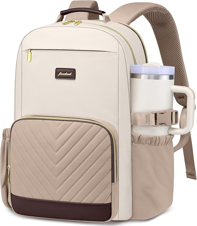 Laptop Backpack for Women Bookbag: 15.6 inch Work Backpacks with Pouch Pocket for Large Capacity Cup & USB Charger College Book Bag Travel Business Nurse Teacher Bookbags Anti-theft Back Pack