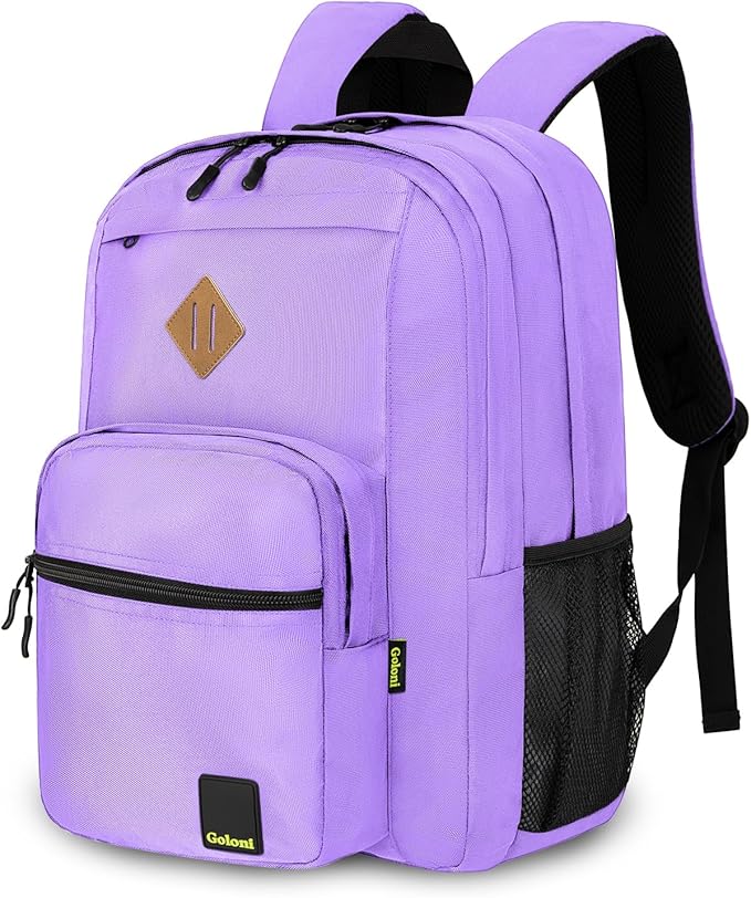 Goloni Lightweight Laptop Backpack 1.1Lbs, 36L Wear-Resistant Water Resistant Backpack with Laptop Compartment for Men Women, College Work Travel Bookbag,Purple