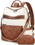 Vegan Leather Laptop Backpack for Women 15.6 Inch Work Backpack Purse for Travel College