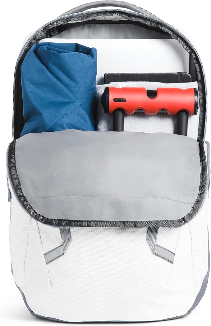 The North Face Women's Vault Everyday Laptop Backpack - Commuter Travel Bag, Water-Repellent, Spacious Main Compartment, TNF White Metallic Mélange/Mid Grey-NPF, One Size