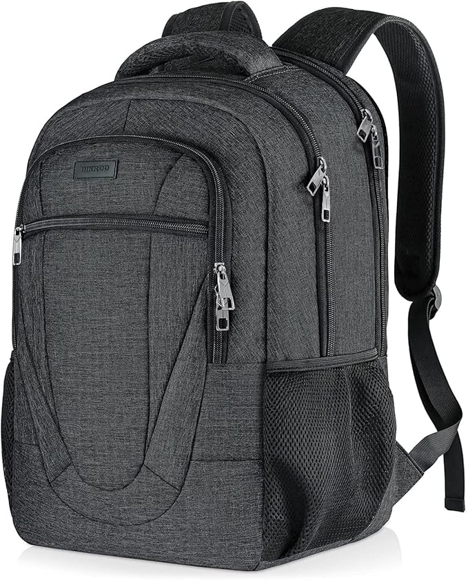 BIKROD Travel Laptop Backpack, 17 Inch Extra Large School Backpacks for Teen Boys and Girls, Black Water Resistant Women Back Pack, Business Men Sturdy Computer Bag