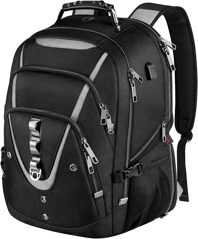 Mogplof Extra Large Laptop Backpack, 17 inch TSA Flight Approved Travel Backpack for Men, Large Backpack with USB Charging Port, RFID Business Computer Bag, Heavy Duty Water Resistant College Bookbag