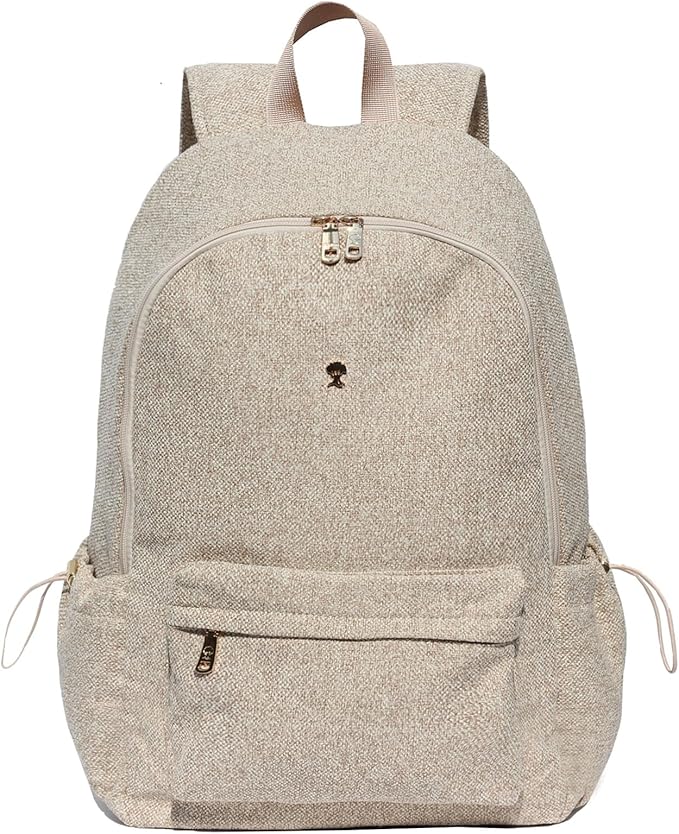 ESVAN Personalized Gifts Backpack Canvas Linen Nylon 17 inch Laptop Bag for Women Casual College