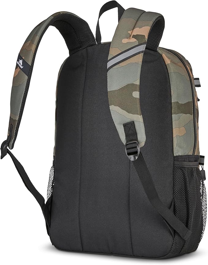 High Sierra Everclass Backpack - Travel or Work Laptop Bookbag with 360° Reflectivity, Dual Water Bottle Pockets & Fits Laptops Up To 15.6”, One Size, Natural Camo