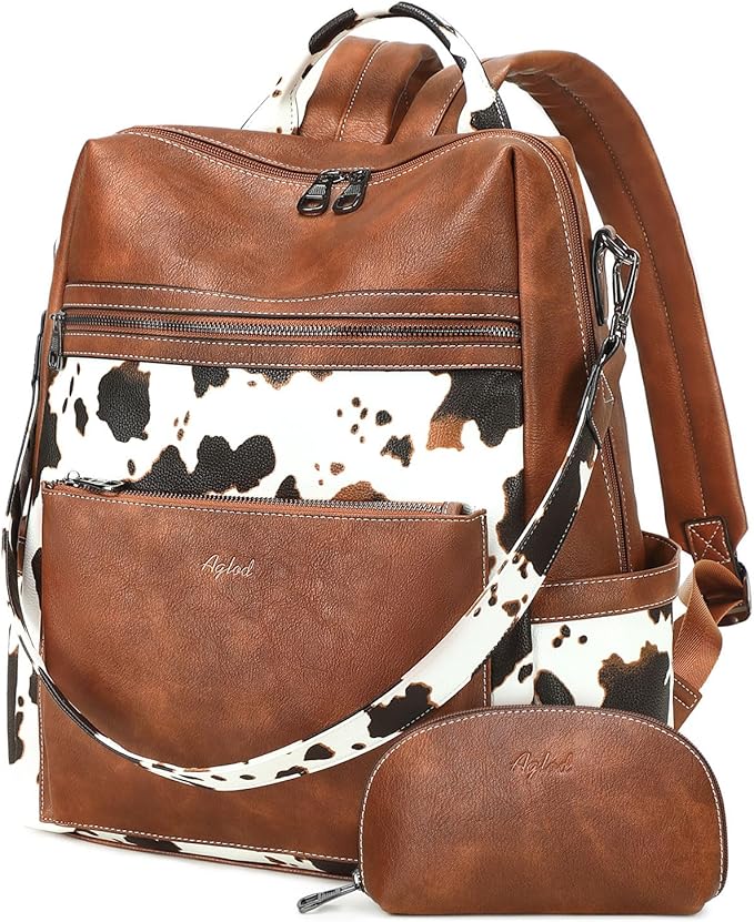 Vegan Leather Laptop Backpack for Women 15.6 Inch Work Backpack Purse for Travel College