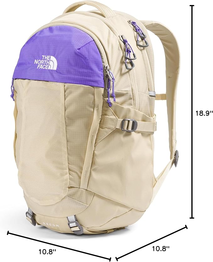The North Face Women's Recon Everyday Laptop Backpack, Gravel/Optic Violet, One Size